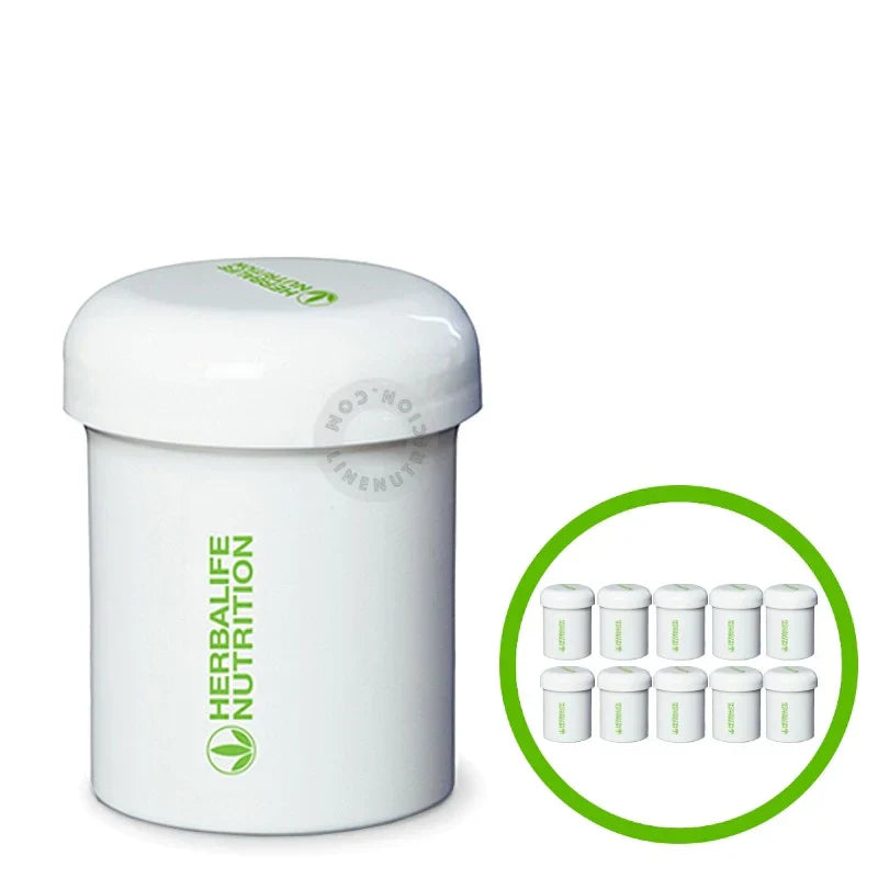 Packen Sie 10 Behälter Herbalife Shake ein